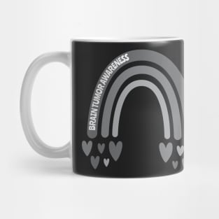 Brain Tumor Awareness Rainbow with hearts Mug